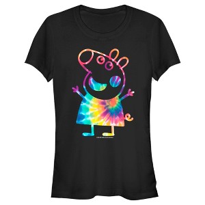 Juniors Womens Peppa Pig Tie-Dye Peppa T-Shirt - 1 of 4