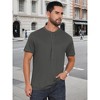 INSPIRE CHIC Men's Henley Shirt Breathable Short Sleeve Button Down T-Shirts - 4 of 4