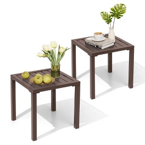 Crestlive Products Aluminum Outdoor Side Table Pool Lounge Chair Side Table Weather Resistant Small Square Coffee End Table - 1 of 4