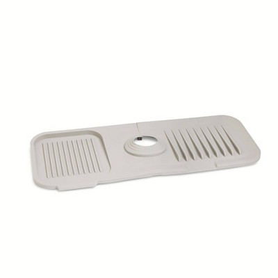 Core Kitchen Faucet Drip Tray: Silicone Dish Drying Mat, Beige, Dishwasher-Safe, 14.56 x 5.7