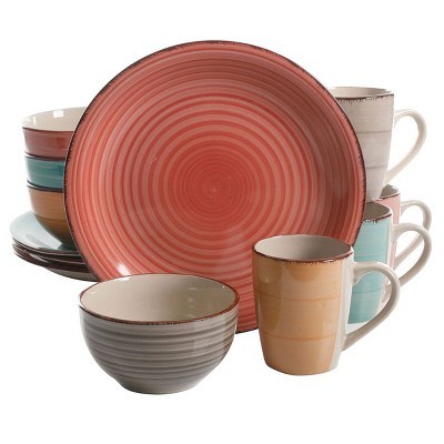 Gibson Home 12pc Stoneware Color Vibes Dinnerware Set