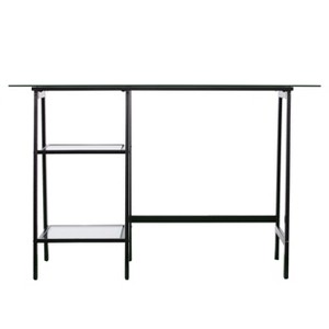 Avery Metal/Glass Sawhorse/A-Frame Writing Desk - HO6531 - Black - SEI - 1 of 4