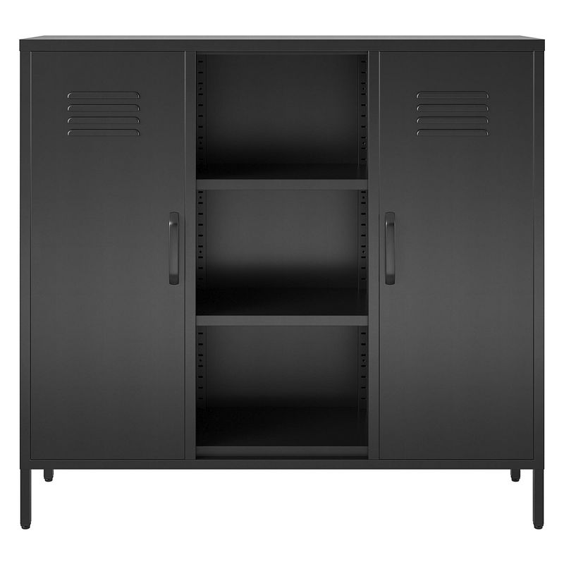 RealRooms Shadwick 2 Door Metal Locker Console Table w/ Storage, 4 of 5