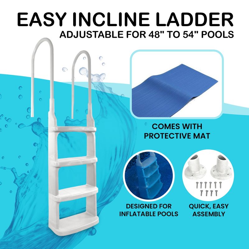 Main Access 200200 Easy Incline Above Ground In-Pool Swimming Pool Ladder w/ Mat, 2 of 7