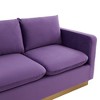 LeisureMod Nervo Mid-Century Modern Sofa Upholstered in Velvet with Gold Frame - 4 of 4