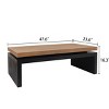 47.6" Natural and Black Modern Rustic Wood Coffee Table with Floating Top, Rectangular Living Room Centerpiece with Open Storage -3irtyhousy - 4 of 4