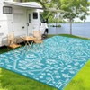 9x18 Large Outdoor Rug for Patio Rugs Waterproof, Reversible Plastic Straw Rug Medallion Pattern, Vintage Camping Rug, Foldable Lightweight Carpet - 2 of 4