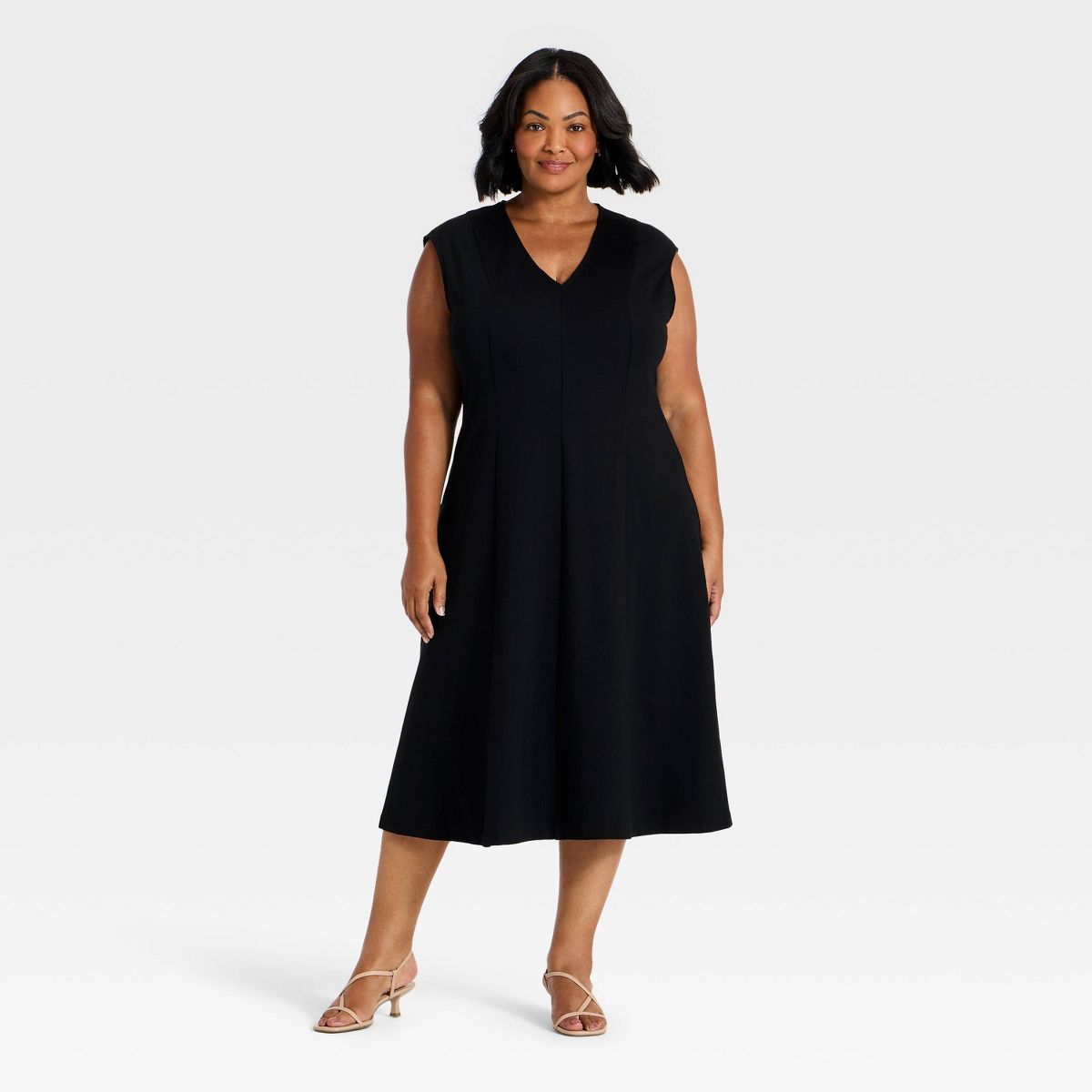 Women's Ponte V-Neck Midi Dress - A New Day™ - thumbnail 4