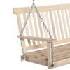 PAGED Wood Porch Swing Outdoor Swing Chair with Slatted Build and Chains for Backyard, Garden, Poolside - 3 of 4