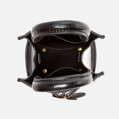 Сумки MKF Collection Mini Vertical – Croc Embossed Top Handle Phone Crossbody Purse MKF Collection by Mia K - Black — фото 6
