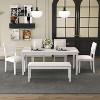 Extendable Dining Table Set for 6, 6 Piece Dining Set with 4 Padded Dining Chairs & Bench, Rustic Farmhouse Kitchen Table Set - ModernLuxe - 2 of 4