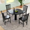 Costway Rustic Dining Chairs Set of 4 with Slat Tilt Backrest, Wide Seat, Rubber Wood Legs Black/White - 2 of 4