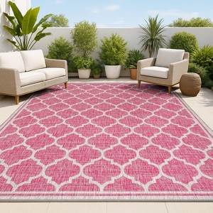 JONATHAN Y Trebol Moroccan Trellis Textured Weave Indoor/Outdoor Area Rug - 1 of 4