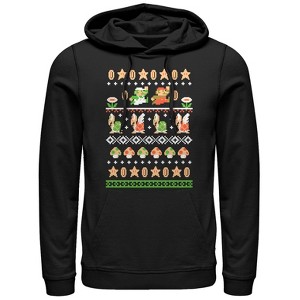 Men's Nintendo Super Mario Bros Pattern Pull Over Hoodie - 1 of 3