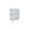 Okak Bathroom Storage Cabinet, Modern Floor Coner Cabinet with Tempered Glass Door and 2/3 Shelves for Living Room, Home Office - 3 of 4