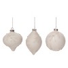 Transpac Glass 4.5 in. White Christmas Pine Needle Ornament Set of 3 - 2 of 3