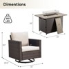 Buenhomino 5 Pieces Patio Wicker Furniture Set - 4 Outdoor Swivel Rocker Glider Chairs with Fire Pit Table, Warm Patio Conversation Set - 3 of 4