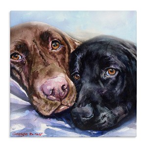Stupell Industries Labradors Dog Pet Animal Watercolor Painting Canvas Wall Art - 1 of 4