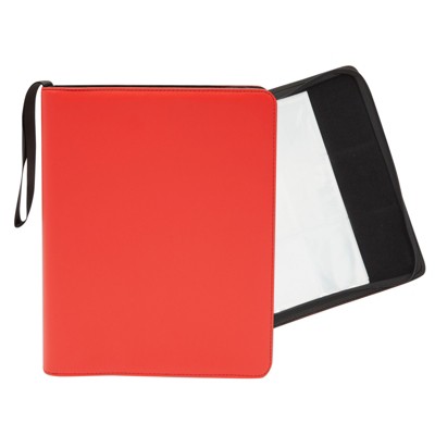 Okuna Outpost 9-Pocket Trading Card Binder with Zipper (Red, 10 x 12.25 in, 360 Pockets)