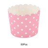Unique Bargains Polka Dot Print Disposable Baking Cups Wood Pulp Paper PE Coating 2.76"x2.17" 50 Pcs - 4 of 4