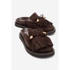 Carol - Brown Tassel-Detail Genuine Leather Closed-Toe Mule (Women) | Forever & Always Shoes - 2 of 4