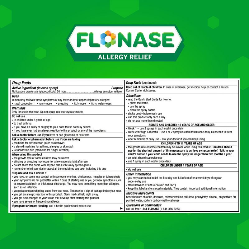 Flonase Allergy Relief Nasal Spray - Fluticasone Propionate, 3 of 11