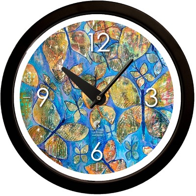14.5" Artist Series Diane Rakocy Abundance of Love Decorative Clock Black - The Chicago Lighthouse