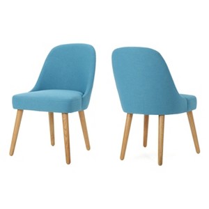 Set of 2 Trestin Mid Century Dining Chair Teal - Christopher Knight Home, Blue