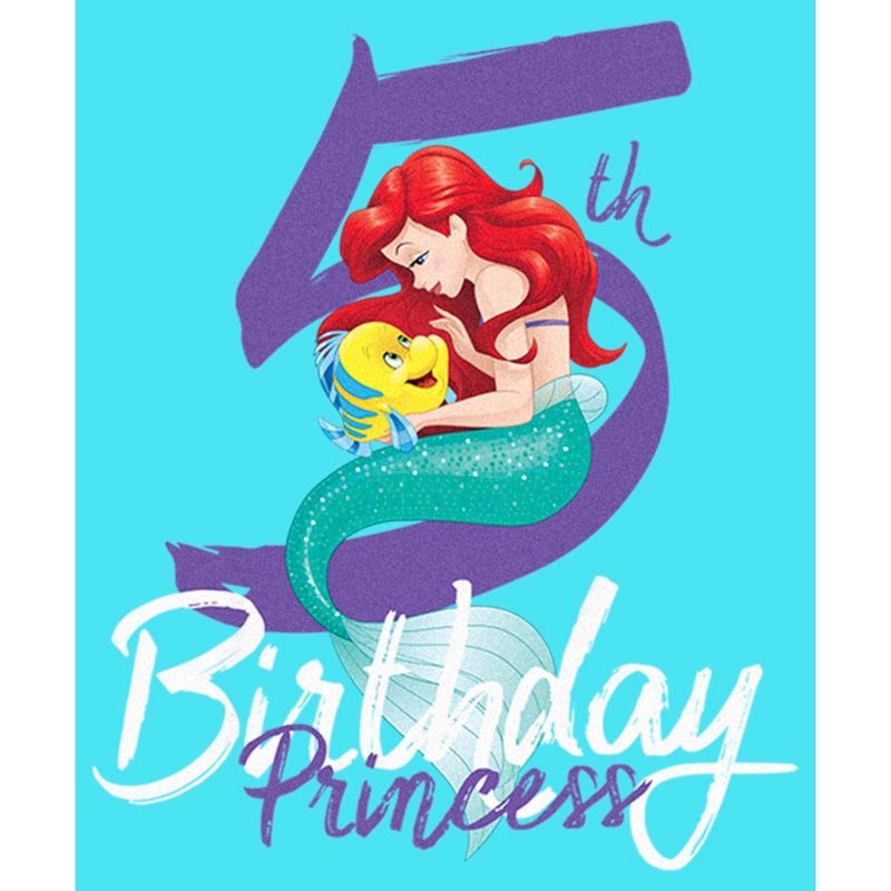 Girl's The Little Mermaid 5th Birthday Princess Crop T-Shirt, 2 of 4