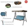Kozyard Alicia 3-Seats Patio Swing Chair with Cushions, Durable Steel Frame, Adjustable Canopy, and Removable Cushions - 3 of 4