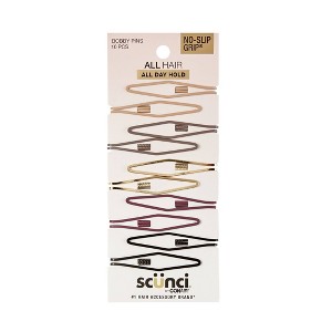 scünci No-Slip Grip Diamond Shaped Bobby Pins - Assorted Colors - All Hair - 10pcs - 1 of 4