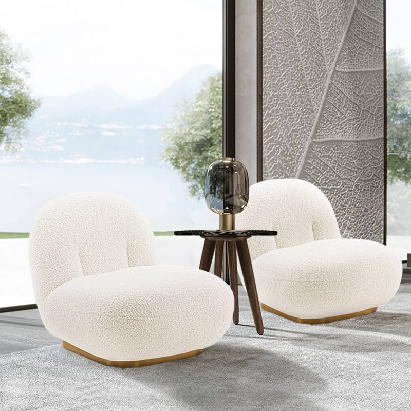 Set of 2 Edina Modern Boucle Upholstered Accent Chairs White - Manhattan Comfort, 2 of 11