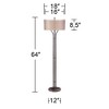 Franklin Iron Works Tristan Industrial Rustic 64" Tall Floor Lamp Smart Socket Deep Bronze Sheer Outer Linen Inner Shade for Living Room - 4 of 4