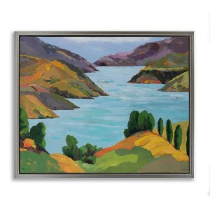 Stupell Industries Akaroa Sound Landscape Floating Frame Canvas Art - 1 of 4