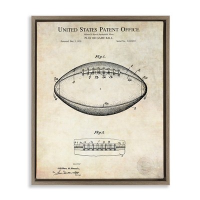 Stupell Industries American Football Sports Blueprint, 25" x 31"