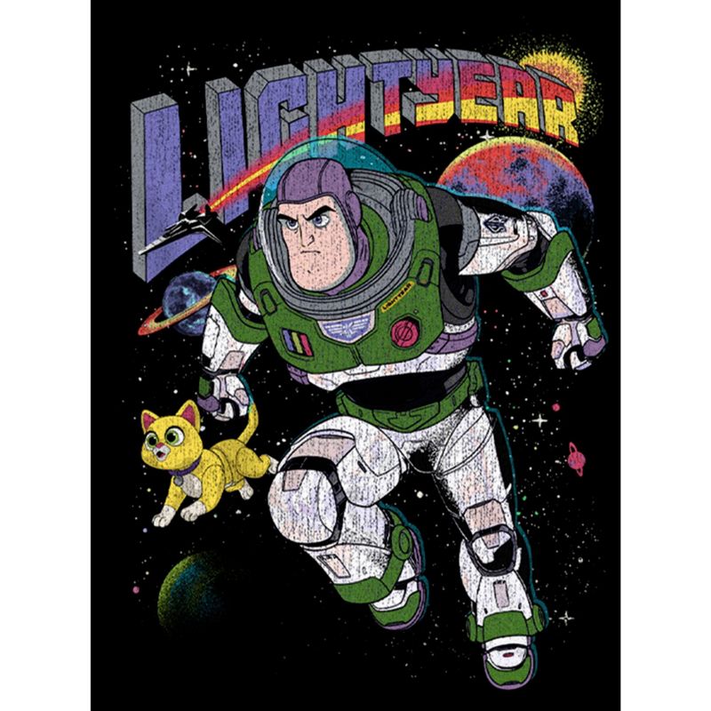 Boy's Lightyear Retro Distressed Buzz and Sox Pull Over Hoodie, 2 of 5