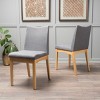 Upholstered Fabric Armless Dining Chairs Set of 2,Cushioned Dining Chairs with Wooden Legs,Kitchen Dining Room Chairs-Cuddlewood - 2 of 4