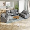 3 Piece Polyester 3-Seater Sofa Set with Sectional, Loveseat, and Armchair for Living Room - 4 of 4