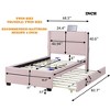 Lycvki Pink Twin Size Bed Frame with Trundle Bed and a Pocket Design - 4 of 4