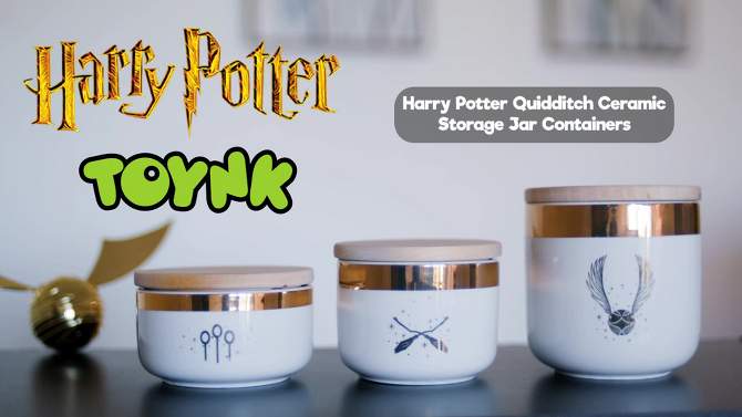 Ukonic Harry Potter Quidditch Ceramic Storage Jar Containers | Set of 3, 2 of 9, play video