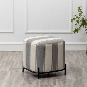 17" Modern Square Ottoman with Metal Base - WOVENBYRD - 1 of 4