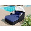 Coolbibila 79" Outdoor Garden Sunbed with Adjustable Canopy,Patio Wicker Daybed with Pillows,Outdoor Cushion PE Rattan Double Sun Lounger - 3 of 4