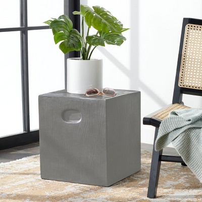 15" Dark Grey Concrete Square Accent Table