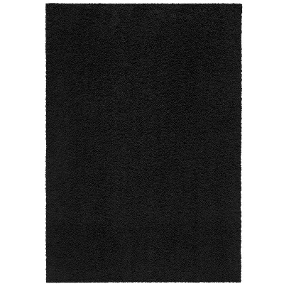 Traditional Solid Long Pile Indoor Area Rug, 5' x 7'