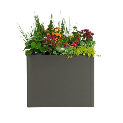 Urban Charcoal Tall Metal Outdoor Raised Garden Bed 42" x 42" x 32"