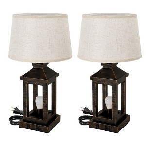 DAKAFUL Vintage Table Lamp with Linen Shade,Touch Dimmable (3 Levels),Nightstand Lamp,Bedside Lamp for Bedroom/Living Room Decor - 1 of 4