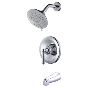 WOWOW Single Handle 5-Spray Tub and Shower Faucet 1.8 GPM with High Pressure Showerhead Valve Included - 1 of 4