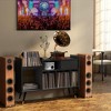 TIRAMISUBEST Black Vinyl Record Player Stand with Large Storage, Turntable Cabinet with Charging Station, and Elegant Sliding Door - 3 of 4