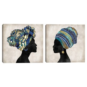 (Set of 2) 20" x 20" Gele I and II by Mark Chandon Canvas Art Prints - Masterpiece Art Gallery: Modern Unframed Decorative Portrait - 1 of 4