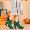 Allegra K Women's Round Toe Bow Decor Chunky Heel Ankle Boots - 2 of 4